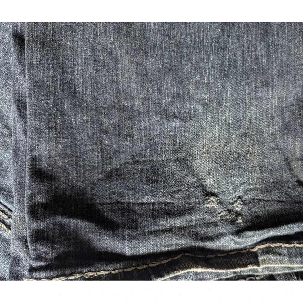 Wrangler Rock 47 Denim Blue Jeans 34x36 Men's Slim Fit Boot Cut